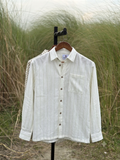 Unisex White stripe boxy shirt
