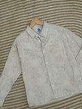 Unisex creme flower boxy printed shirt