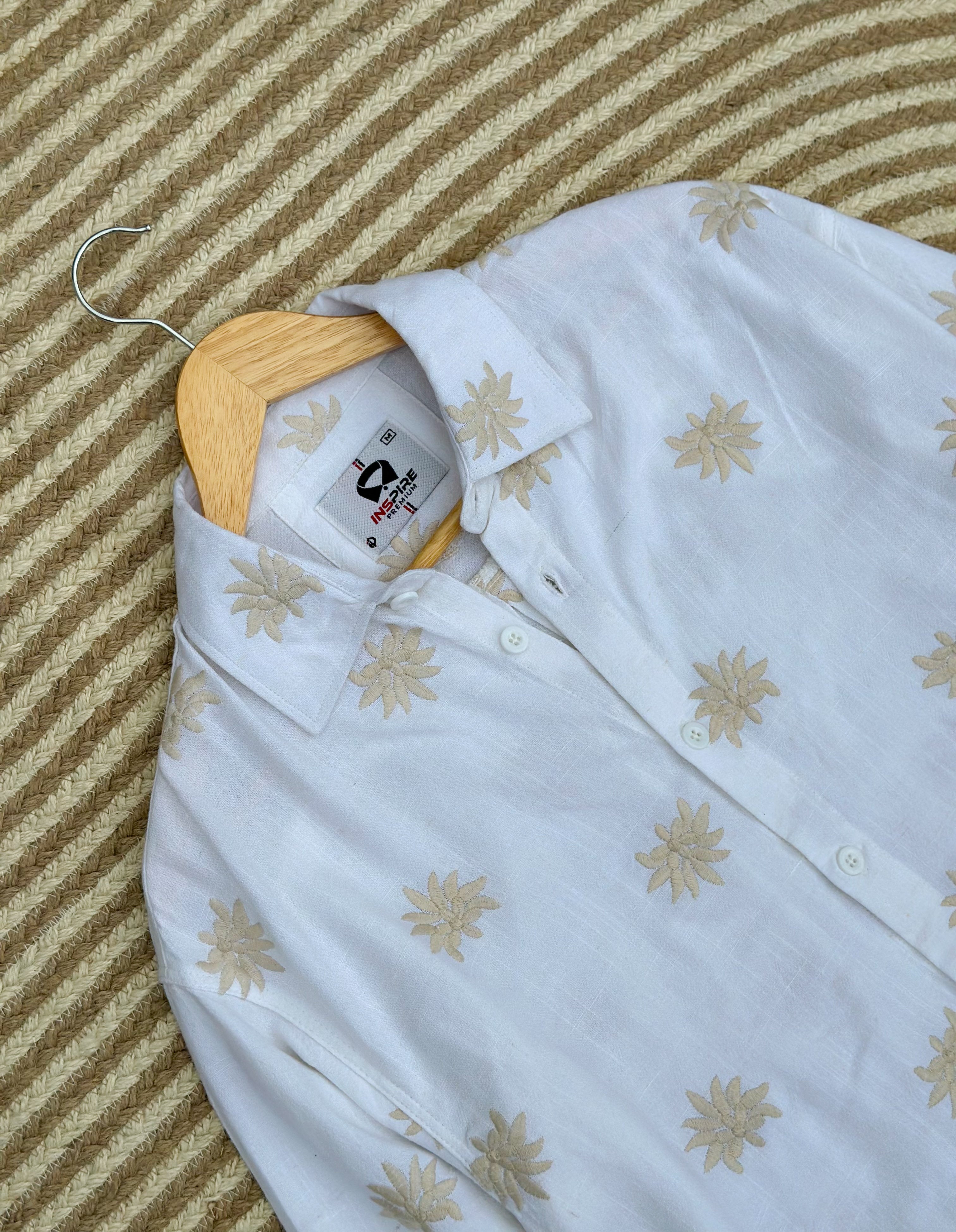Unisex brown flower boxy shirt