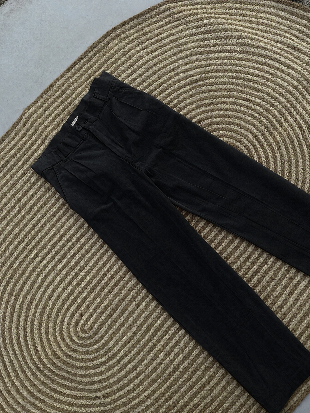Unisex Linen Baggy Black Pant
