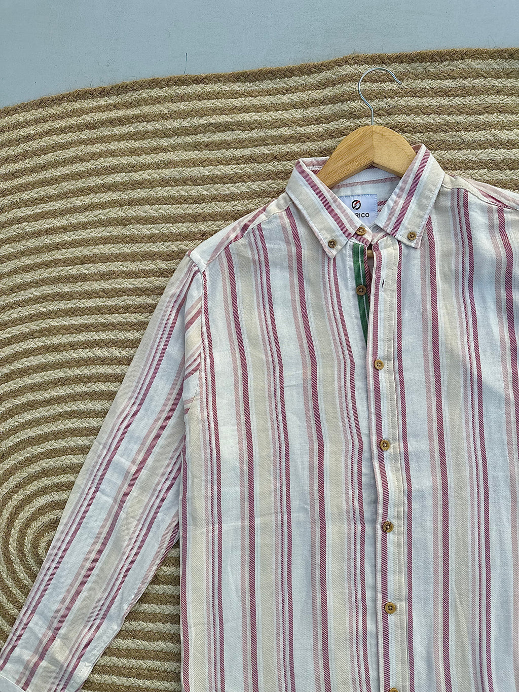 Creme Linen check shirt