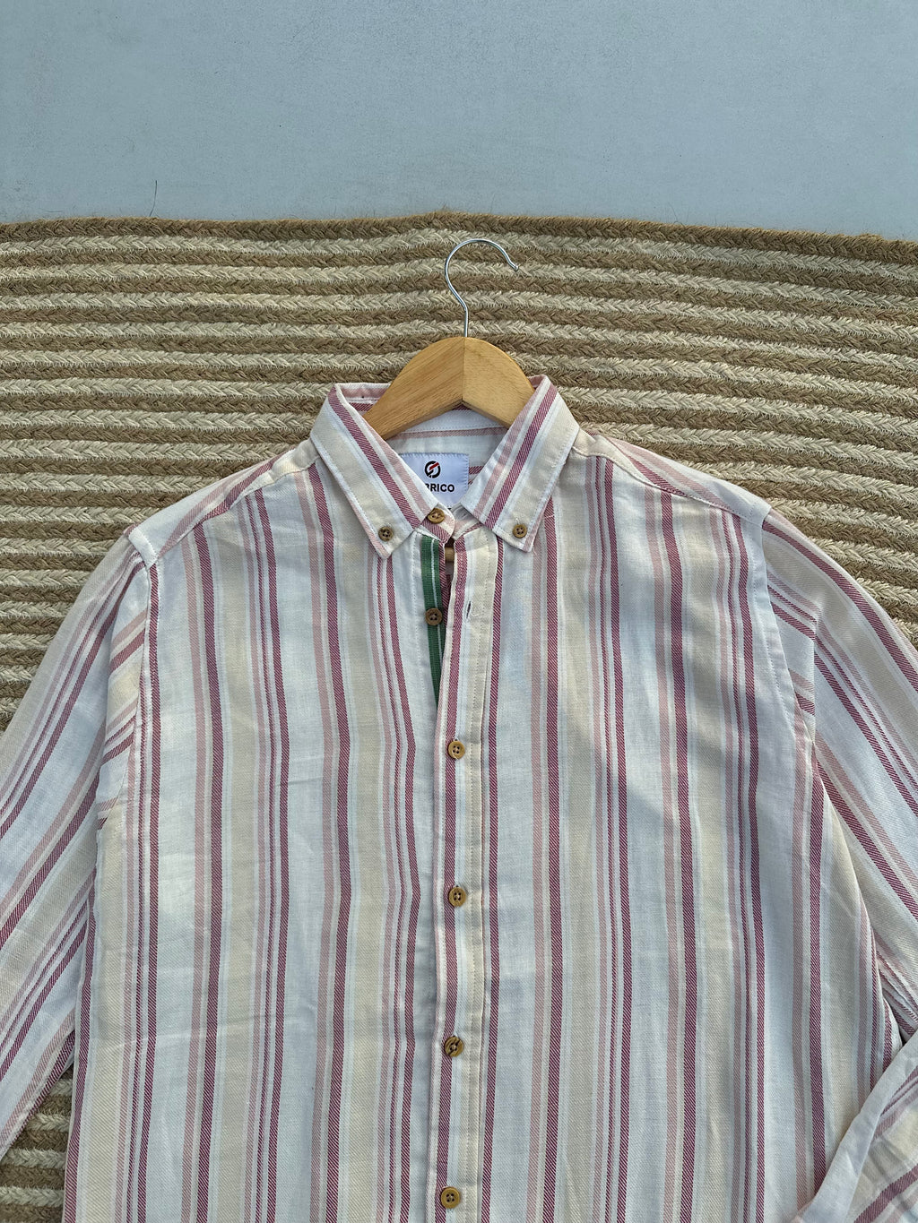 Creme Linen check shirt