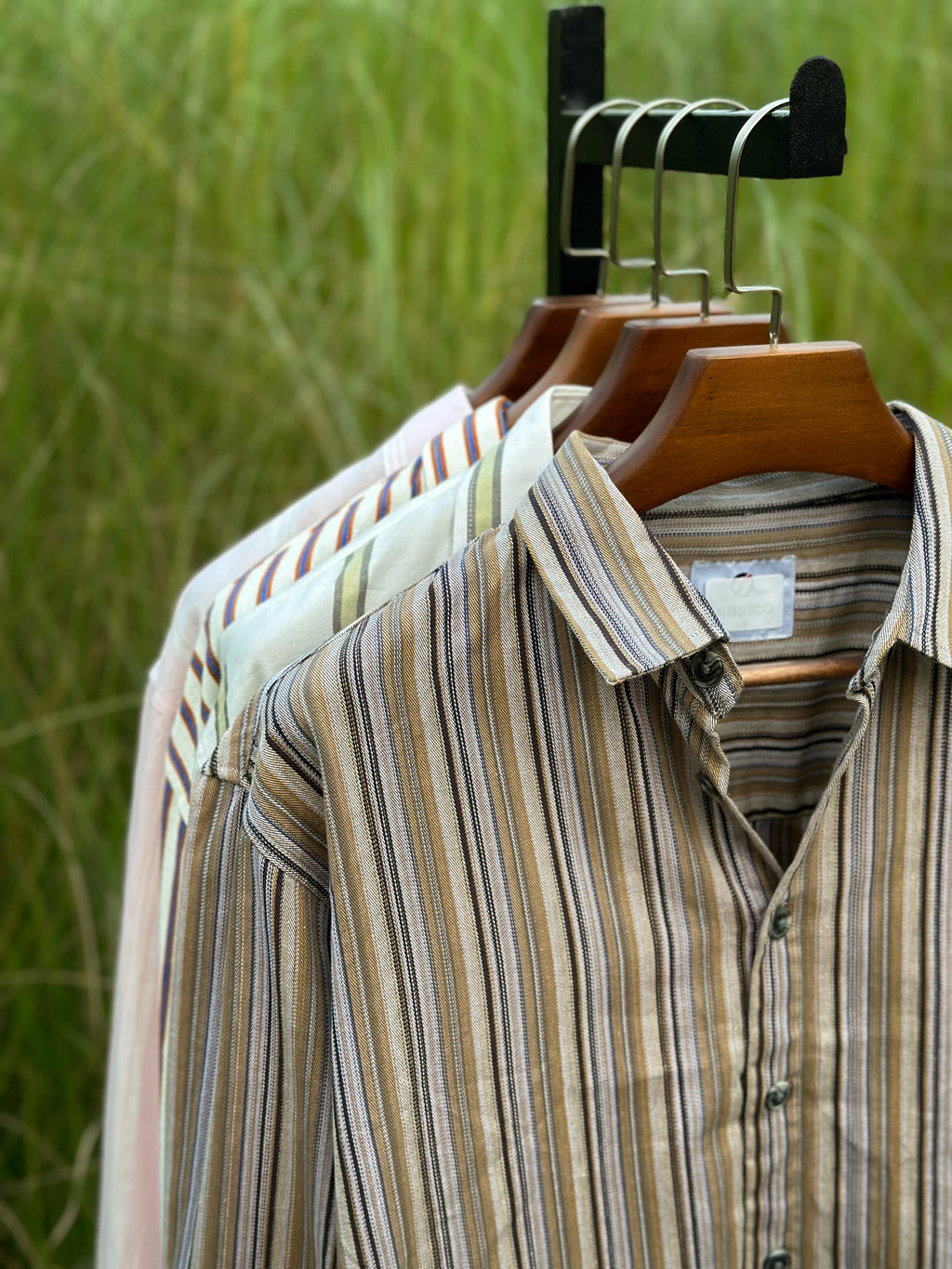 Mix stripe boxy fit shirt