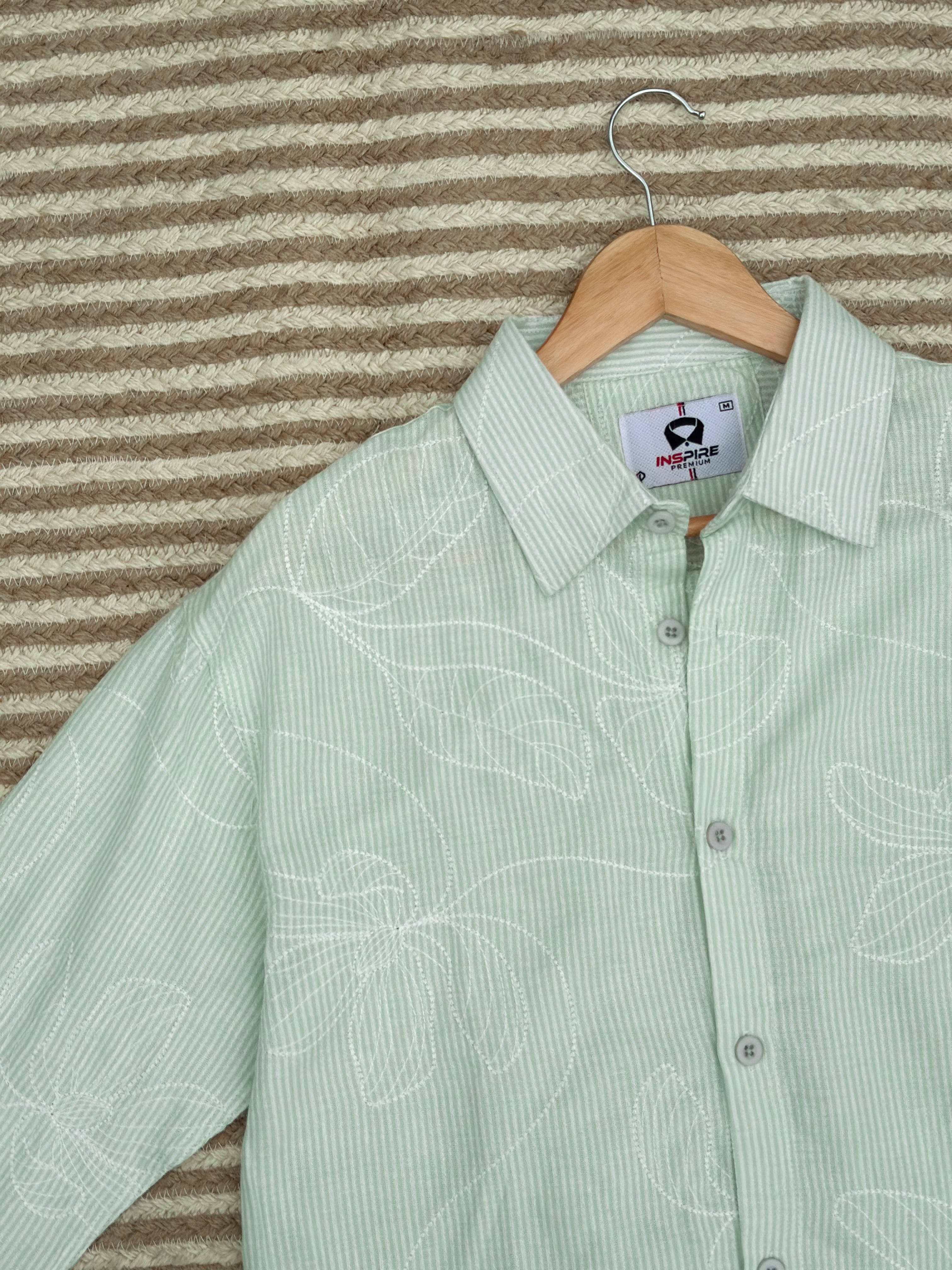 Unisex greenies flower printed boxy shirt