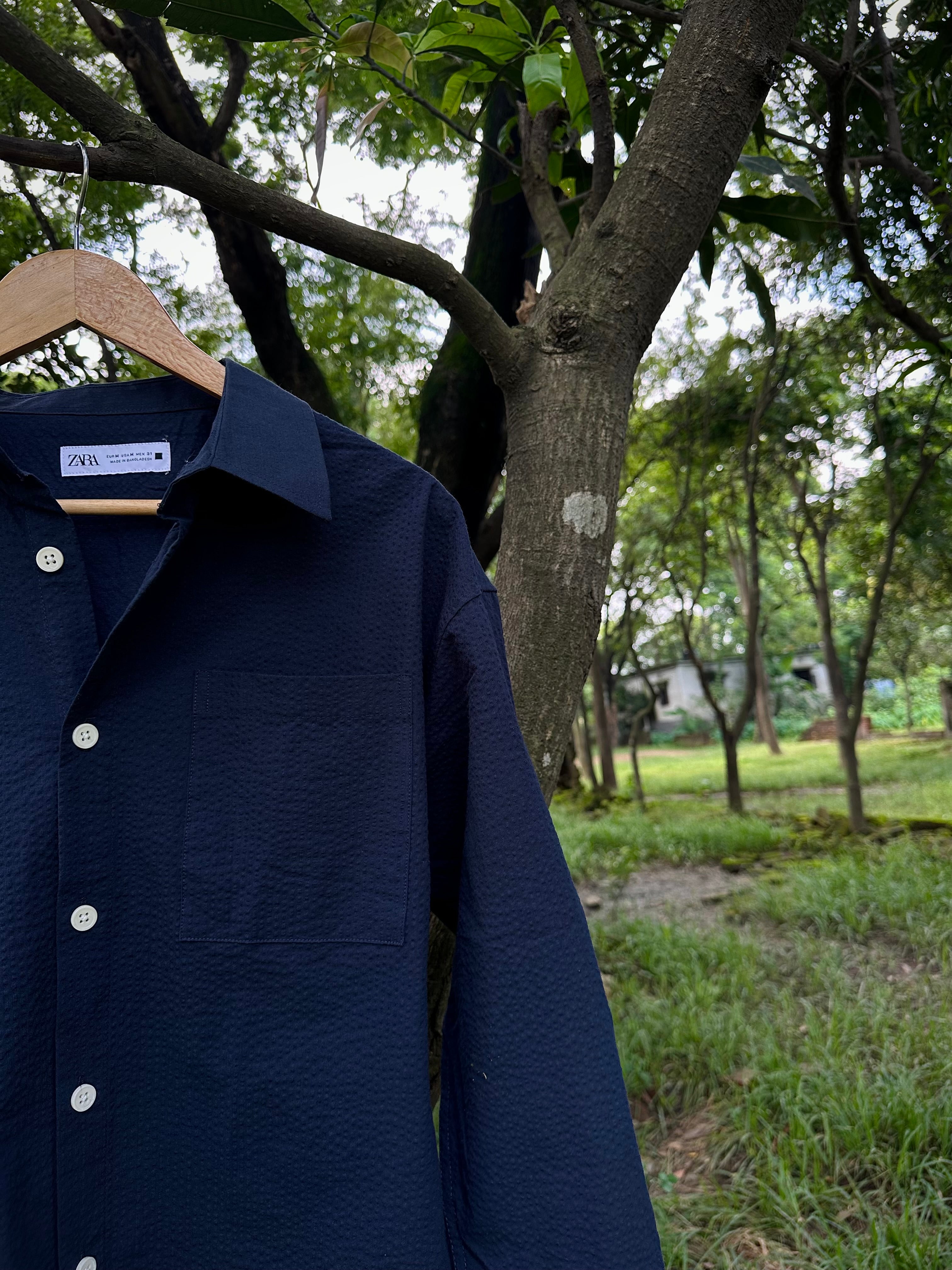 Navy blue boxy shirt