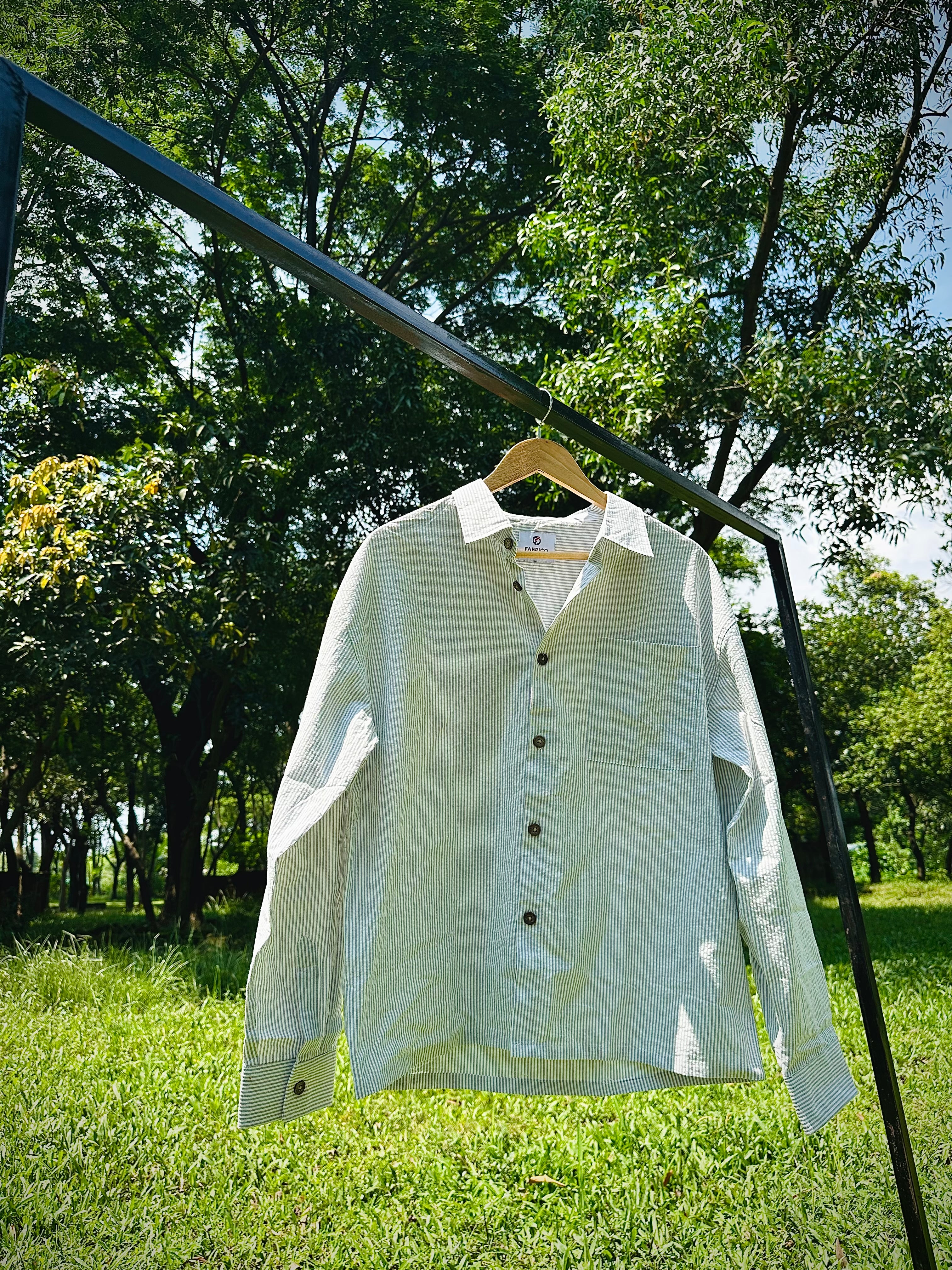White check boxy shirt
