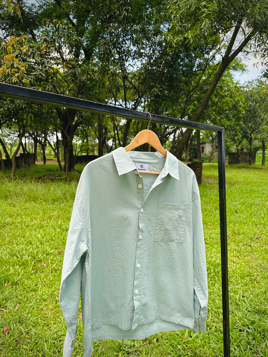 Greenie check boxy shirt