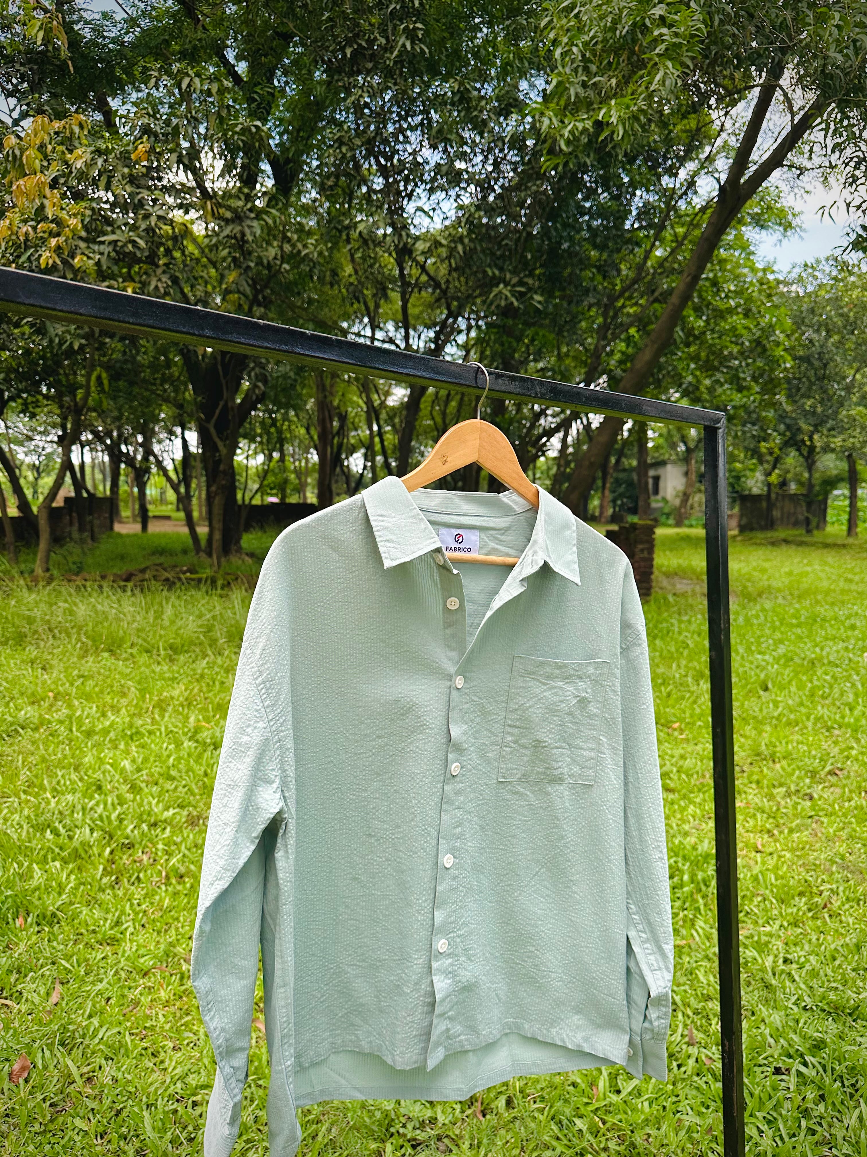 Greenie check boxy shirt