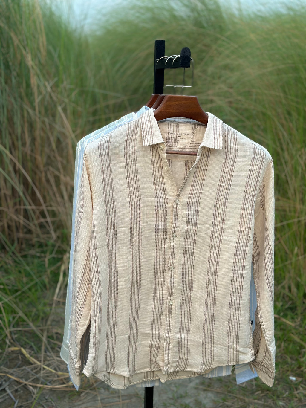 CK beige stripe shirt