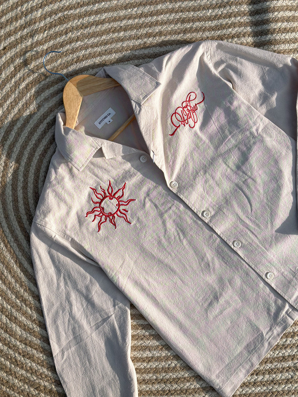 Unisex Off-White embroidery cuban boxy shirt