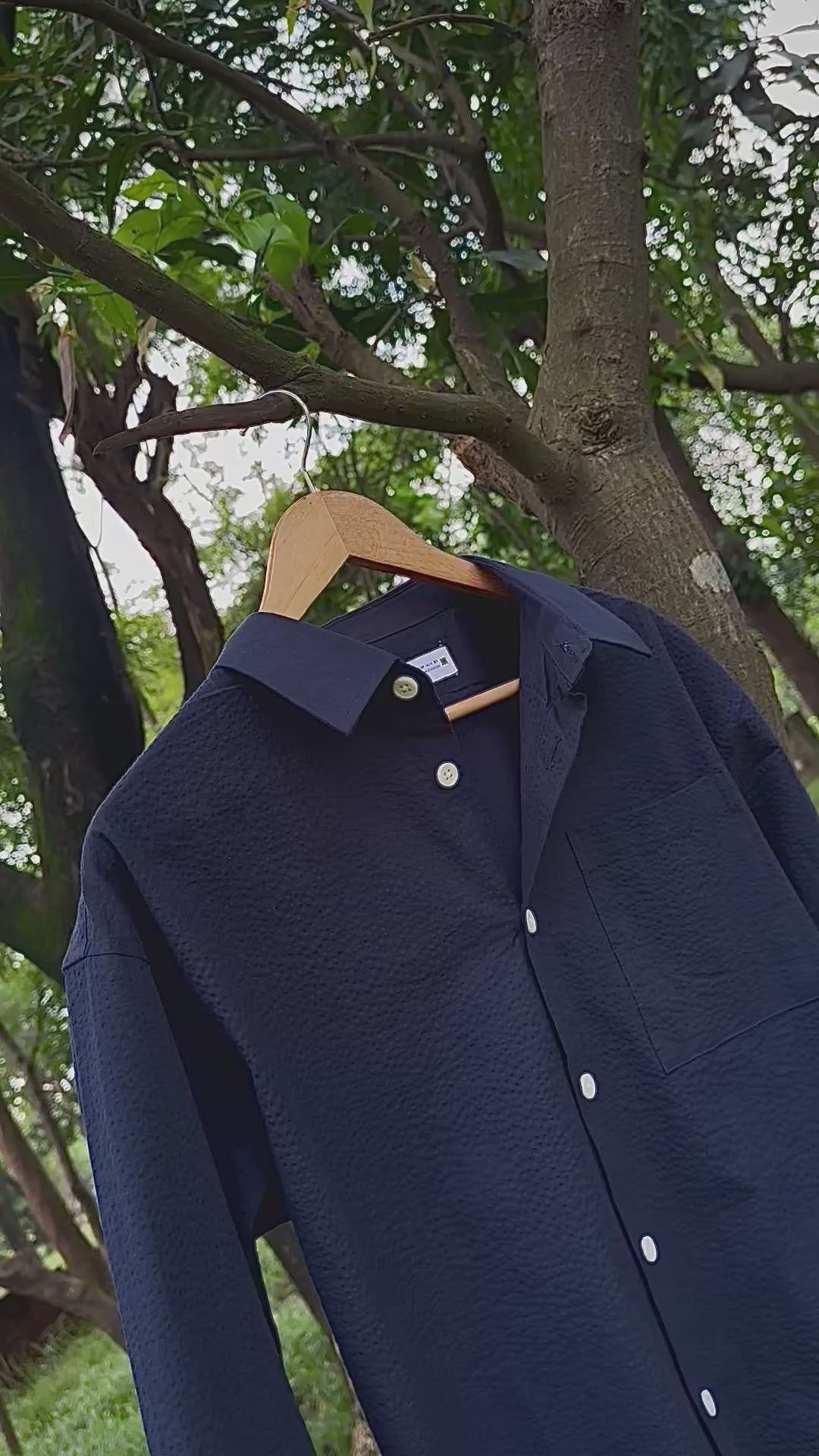 Navy blue boxy shirt